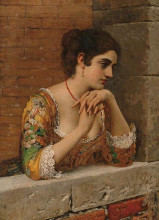Копия картины "venetian beauty on balcony" художника "блаас эжен де"