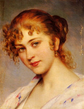 Репродукция картины "a portrait of a young lady" художника "блаас эжен де"