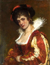 Репродукция картины "portrait of a venetian lady" художника "блаас эжен де"