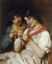 Картина "the seamstress" художника "блаас эжен де"