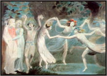 Репродукция картины "оберон, титания и пак с танцующими феями" художника "блейк уильям"