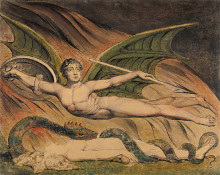 Копия картины "сатана торжествует над евой" художника "блейк уильям"