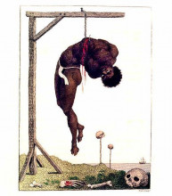 Репродукция картины "негр, подвешенный живым за ребра на виселице" художника "блейк уильям"