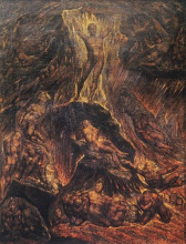 Копия картины "сатана созывает свои легионы" художника "блейк уильям"