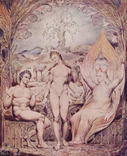 Копия картины "архангел рафаель с адамом и евой" художника "блейк уильям"