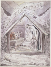 Копия картины "иллюстрации к поэме джона мильтона &quot;на утро рождества христова&quot;" художника "блейк уильям"