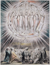 Репродукция картины "явление ангелов пастухам" художника "блейк уильям"