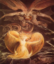 Картина "большой красный дракон и женщина, одетая в солнце" художника "блейк уильям"