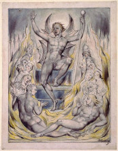Репродукция картины "сатана обращается к властителям" художника "блейк уильям"