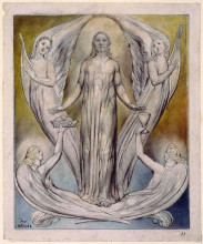 Репродукция картины "ангелы прислуживают христу" художника "блейк уильям"