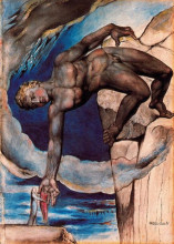 Картина "антей, опускающий данте и вергилия в последний круг ада" художника "блейк уильям"