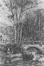 Репродукция картины "мельница у лесного ручья" художника "богаевский константин"