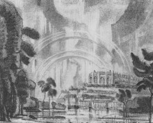 Копия картины "воображаемый город. радуга." художника "богаевский константин"
