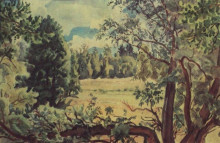 Репродукция картины "лесной пейзаж" художника "богаевский константин"
