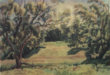 Репродукция картины "лесной пейзаж в окрестностях тарусы" художника "богаевский константин"