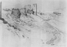 Копия картины "стены и башни сольдаи" художника "богаевский константин"