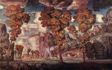 Репродукция картины "пейзаж со скалами. старый крым." художника "богаевский константин"