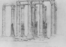 Репродукция картины "развалины храма" художника "богаевский константин"