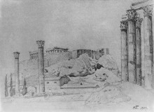 Копия картины "вид древнегреческого акрополя" художника "богаевский константин"