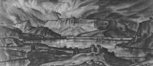 Копия картины "крепость на берегу" художника "богаевский константин"