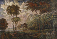 Репродукция картины "пейзаж с деревьями" художника "богаевский константин"