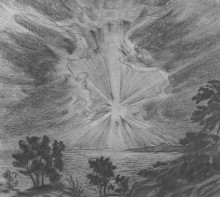 Репродукция картины "заходящее солнце" художника "богаевский константин"