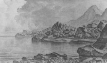 Репродукция картины "скалистый берег моря" художника "богаевский константин"