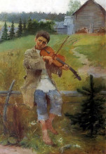 Картина "мальчик со скрипкой" художника "богданов-бельский николай"