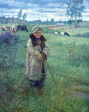 Картина "пастушок прошка" художника "богданов-бельский николай"