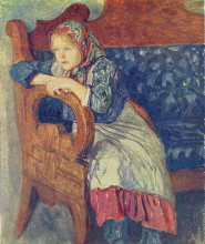 Картина "девочка на диване" художника "богданов-бельский николай"