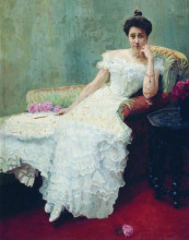 Картина "дама с розами" художника "богданов-бельский николай"