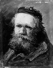 Репродукция картины "портрет старого бородатого мужчины" художника "богданов-бельский николай"