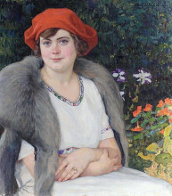 Картина "портрет жены художника" художника "богданов-бельский николай"