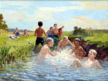 Картина "swimming" художника "богданов-бельский николай"