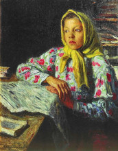 Репродукция картины "портрет девочки" художника "богданов-бельский николай"