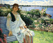 Картина "весна. портрет госпожи и.баумане" художника "богданов-бельский николай"