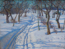 Копия картины "дорога в зимнем саду " художника "богданов-бельский николай"