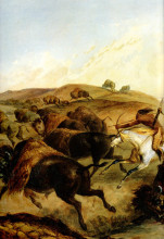 Копия картины "indians hunting the bison [ left ]" художника "бодмер карл"