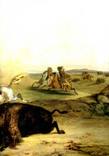 Копия картины "indians hunting the bison [ right ]" художника "бодмер карл"