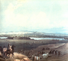 Репродукция картины "fort union on the missouri" художника "бодмер карл"